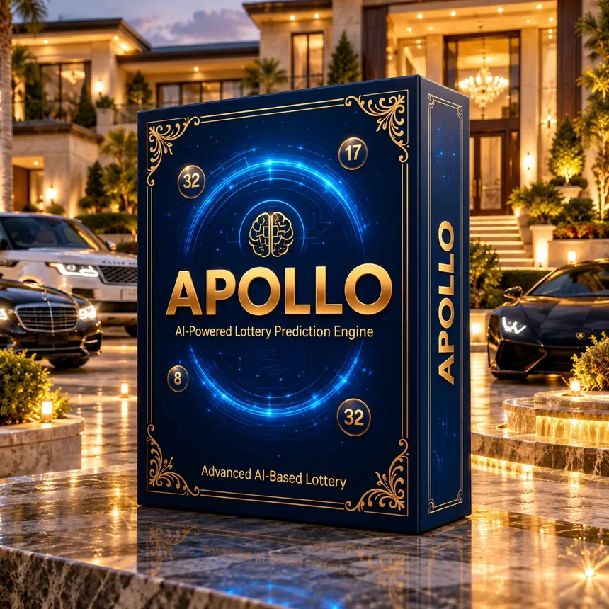 Apollo AI box displayed outside at night
