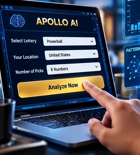 Apollo AI setup form with lottery, location and number of picks fields